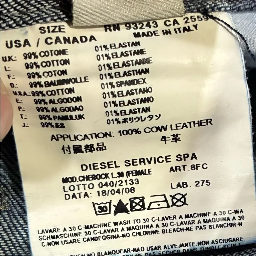 Diesel Cherock Low Rise Bootcut Jeans 24x30 Stretch Like New